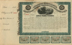 Obligacion Especialmente Garantida Por Bonos Del Emprestito Bolivano De 1870